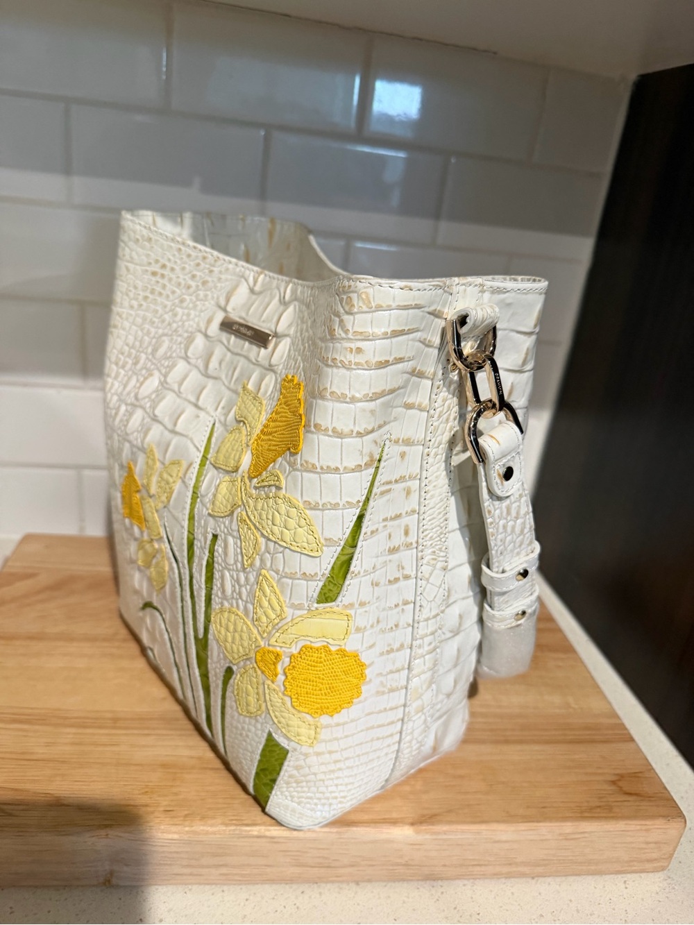 Brahmin Celina Bucket Bag in White Sunlit - Picture 8 of 16